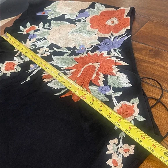 Free People embroidered one shoulder asymmetrical floral sheer beach top small - Picture 17 of 17